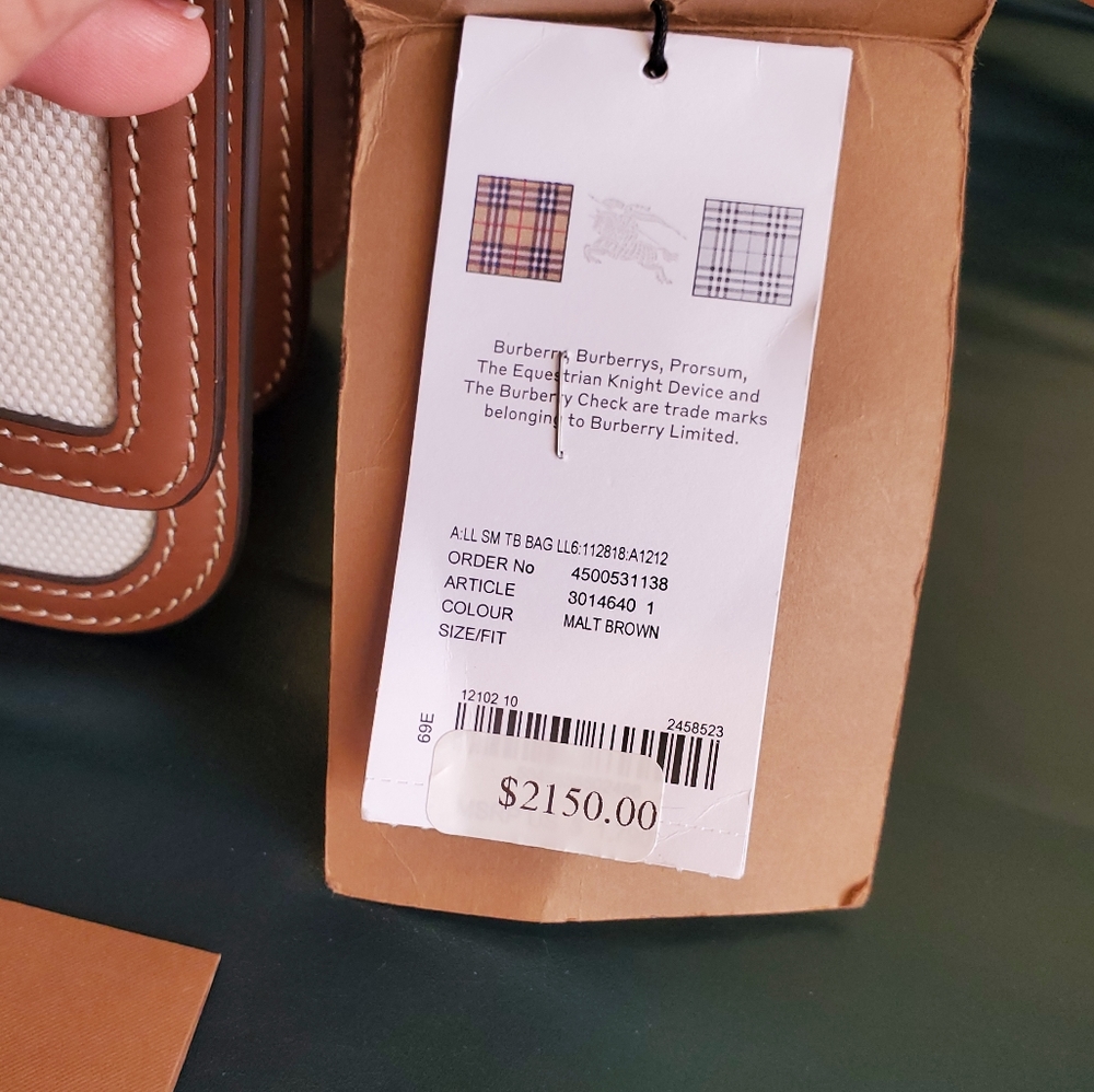 NWT$2150 Burberry TB Canvas Leather Crossbody Bag - Picture 15 of 16